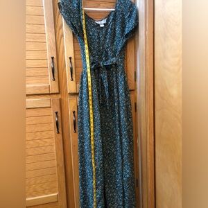 Vintage ditsy floral maxi dress size L %100 polyester